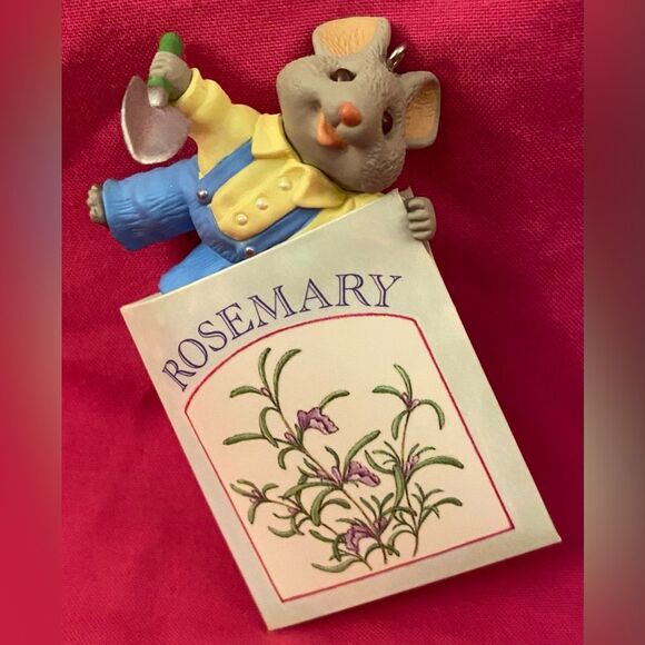 Easter Hallmark Keepsake Ornament 1997 Digging In Mouse Spring Planting Rosemary - Picture 3 of 8